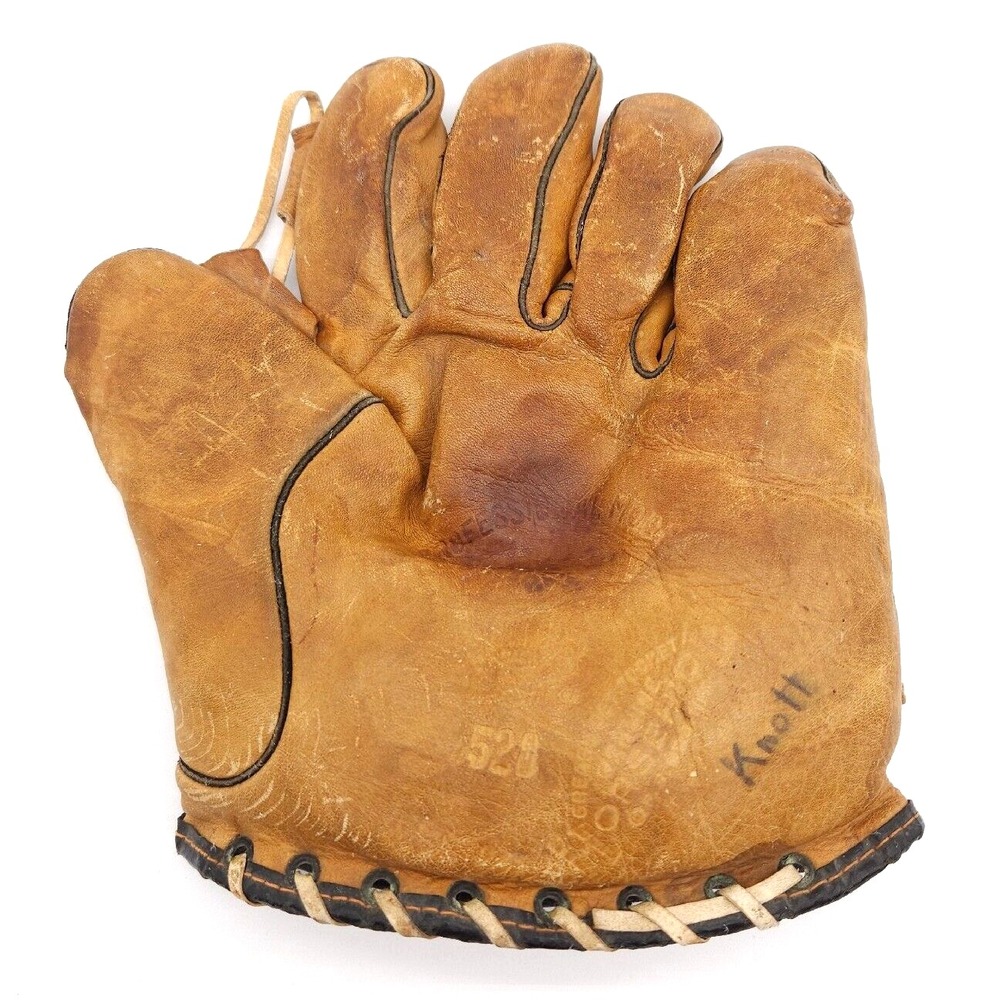 Peerless Brown Leather Baseball Glove 520 Professional Model Antique VTG Display